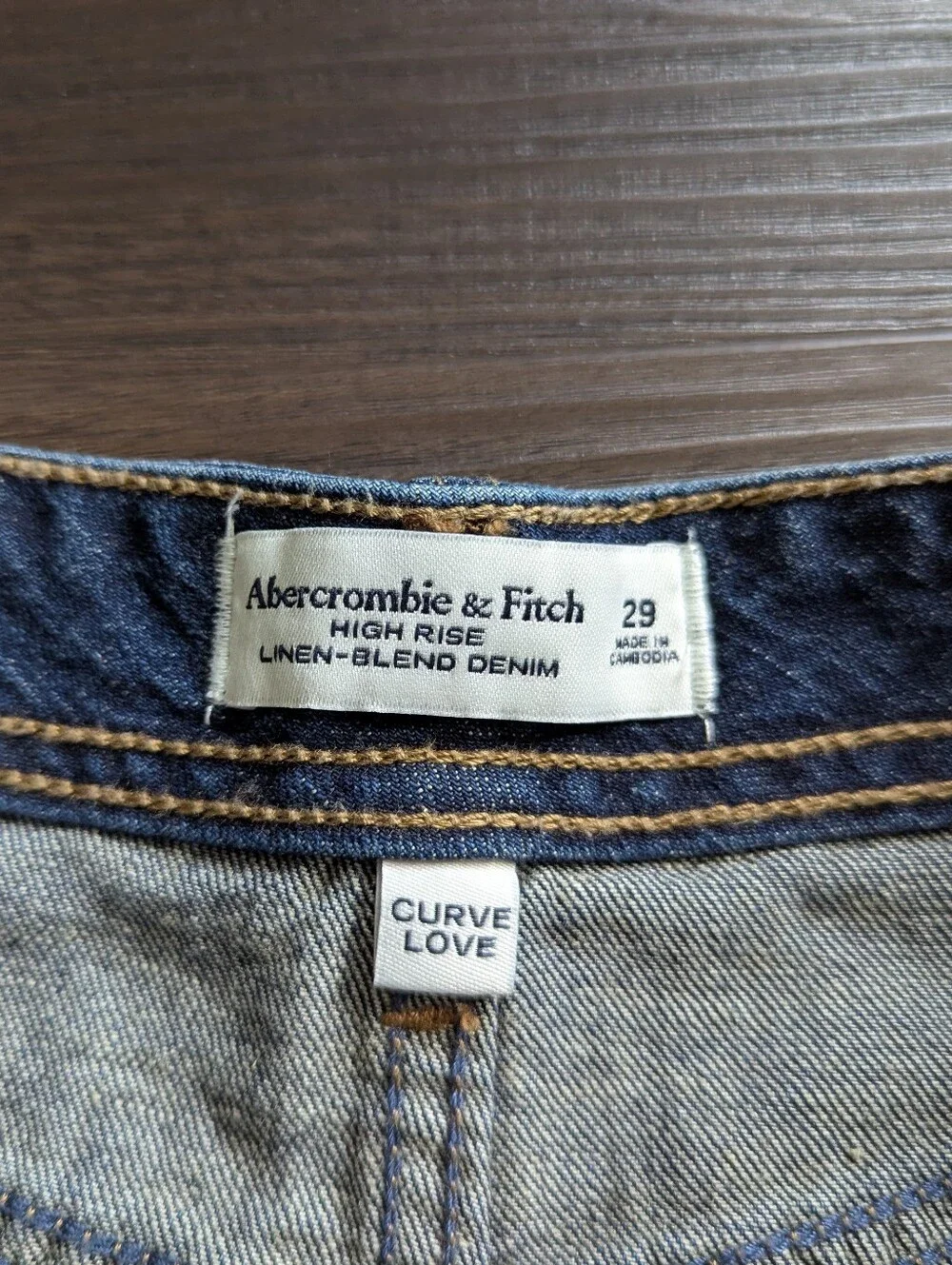 NWT A&F High Rise Linen Blend Denim Shorts 29 Summer Beach 90s Minimalist Style - Picture 5 of 7